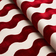 Load image into Gallery viewer, SCHUMACHER THE WAVE VELVET FABRIC 69427 / RED