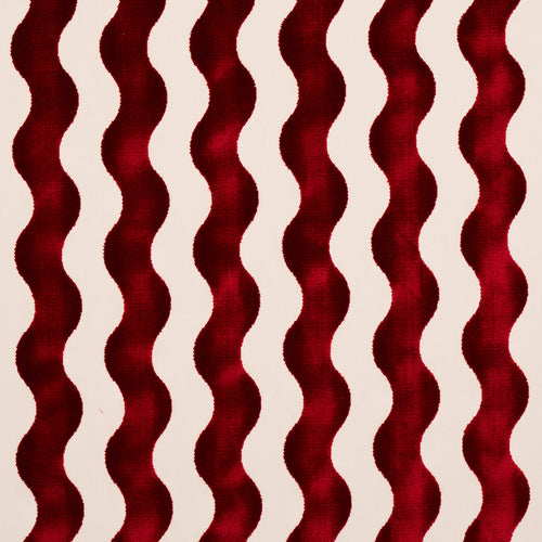 SCHUMACHER THE WAVE VELVET FABRIC 69427 / RED