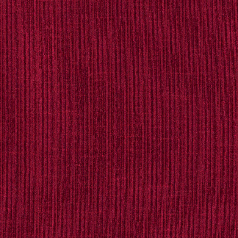 SCHUMACHER ANTIQUE STRIE VELVET FABRIC / CLARET