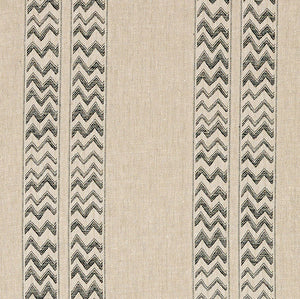 Schumacher Kudu Stripe Fabric 69970 / Black