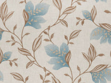 Load image into Gallery viewer, Beige Blue Olive Green Sage Botanical Floral Embroidered Drapery Fabric