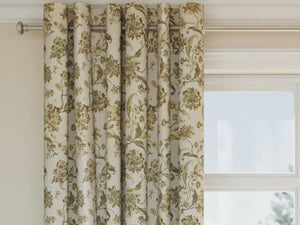 Heavy Duty Floral Seafoam Green Beige Brown Upholstery Drapery Fabric