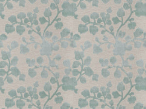 Teal Blue Beige Steel Blue Purple Floral Botanical Cut Velvet Upholstery Fabric