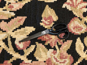 1.25 Yards Kravet Lee Jofa Desert Rose Cotton Abstract Floral Geometric Charcoal Beige Red Chartreuse Tapestry Upholstery Fabric