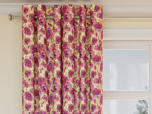 Heavy Duty Purple Magenta Pink Green Black Floral Upholstery Drapery Fabric