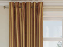 Load image into Gallery viewer, Heavy Duty Stripe Mustard Gold Burgundy Red Upholstery Drapery Fabric