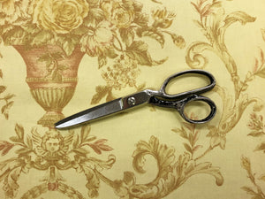 61" Wide Dutch Cotton Neoclassical Floral Victorian Yellow Beige Coral Toile Print Drapery Fabric Made in Holland
