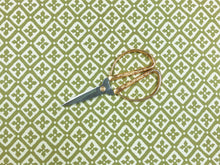 Load image into Gallery viewer, Reversible Designer Lime Green Beige Floral Diamond Upholstery Drapery Fabric