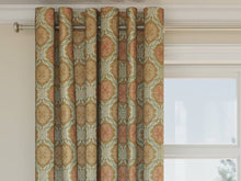 Load image into Gallery viewer, Heavy Duty Geometric Medallion Aqua Blue Beige Green Rose Pink Upholstery Drapery Fabric