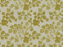 Load image into Gallery viewer, Gray Amber Lime Green Aqua Blue Floral Botanical Cut Velvet Upholstery Fabric