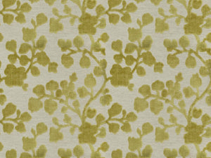 Gray Amber Lime Green Aqua Blue Floral Botanical Cut Velvet Upholstery Fabric