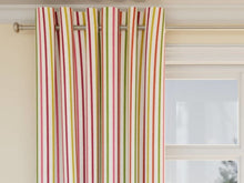 Load image into Gallery viewer, Heavy Duty White Pink Orange Green Yellow Stripe Upholstery Drapery Fabric