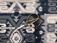 Load image into Gallery viewer, Robert Allen Sossano Batik Blue Navy Gray Kilim Ethnic Ikat Tribal Water &amp; Stain Resistant Southwestern American Indian Upholstery Fabric
