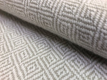 Load image into Gallery viewer, Designer Indoor Outdoor Water Resistant Cream Beige Geometric Greek Key Diamond Upholstery Fabric
