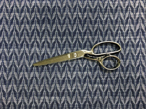 Perennials Vibes Hello Sailor Water & Stain Resistant Navy Blue White Geometric Abstract Upholstery Drapery Fabric