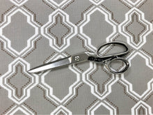 Load image into Gallery viewer, Water &amp; Stain Resistant Indoor Outdoor Taupe Brown White Trellis Geometric Upholstery Drapery Fabric