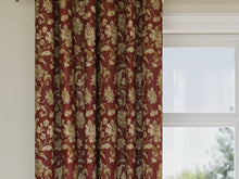 Load image into Gallery viewer, Heavy Duty Floral Burgundy Red Ivory Gold Upholstery Drapery Fabric