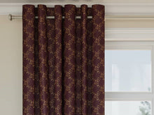 Load image into Gallery viewer, Heavy Duty Leaf Brocade Plum Purple Gold Beige Green Upholstery Drapery Fabric