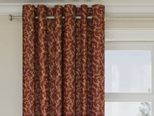 Load image into Gallery viewer, Heavy Duty Floral Burgundy Red Ivory Gold Upholstery Drapery Fabric