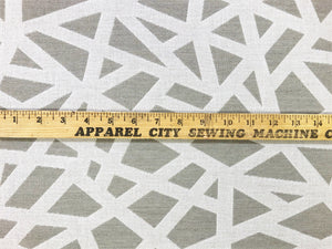 Designer Reversible Indoor Outdoor Water & Stain Resistant Abstract Geometric Taupe Beige Upholstery Drapery Fabric