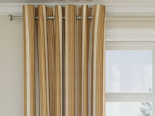 Load image into Gallery viewer, Heavy Duty Stripe Beige Gold Brown Upholstery Drapery Fabric