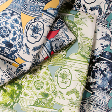 Load image into Gallery viewer, Lee Jofa Pandan Print Fabric / Chili/Blue