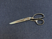 Load image into Gallery viewer, Designer Navy Blue Grey Small Scale Herringbone MCM Upholstery Drapery Fabric