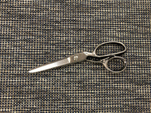 Load image into Gallery viewer, Designer Water &amp; Stain Resistant Woven Navy Blue Brown Beige Cream Tweed MCM Mid Century Modern Upholstery Fabric