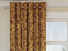 Load image into Gallery viewer, Heavy Duty Floral Mustard Gold Burgundy Red Upholstery Drapery Fabric