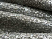 Load image into Gallery viewer, Cotton Poly Hand Printed Taupe Gray Grey Metallic Textured Woven Drapery Fabric