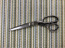 Load image into Gallery viewer, Designer Water &amp; Stain Resistant Woven Chartreuse Green Aqua Blue Grey White Geometric Upholstery Fabric