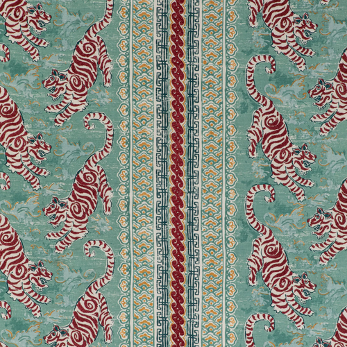 Lee Jofa Bongol Print Fabric / Aqua