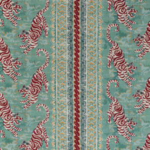 Lee Jofa Bongol Print Fabric / Aqua