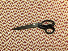 Load image into Gallery viewer, Maxwell Fabrics Quake Meteor Geometric Rusty Red Mustard Yellow Beige Performance Upholstery Drapery Chenille Fabric