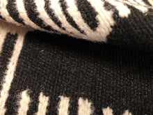 Load image into Gallery viewer, 0.6 Yd Kravet Azumi Water &amp; Stain Resistant Black Cream Geometric Abstract Woven Upholstery Fabric