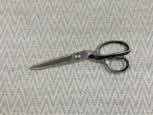 Load image into Gallery viewer, 1 1/3 Yds Stain Resistant Aqua Blue Beige Chevron Chenille Upholstery Fabric