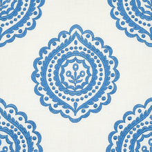 Load image into Gallery viewer, SCHUMACHER OLANA LINEN EMBROIDERY FABRIC 70206 / BLUE
