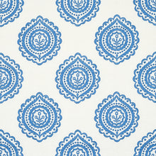 Load image into Gallery viewer, SCHUMACHER OLANA LINEN EMBROIDERY FABRIC 70206 / BLUE