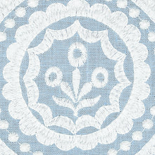 Load image into Gallery viewer, SCHUMACHER OLANA LINEN EMBROIDERY FABRIC 70207 / SKY