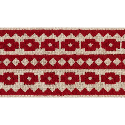 Schumacher Talitha Tape Trim 70646 / Red On Natural