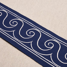Load image into Gallery viewer, Schumacher Greek Waves Trim 70753 / White On Navy