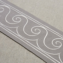 Load image into Gallery viewer, Schumacher Greek Waves Trim 70754 / White On Grey