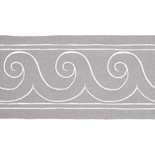Load image into Gallery viewer, Schumacher Greek Waves Trim 70754 / White On Grey