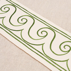 Schumacher Greek Waves Trim 70756 / Green On Ivory