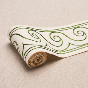 Schumacher Greek Waves Trim 70756 / Green On Ivory