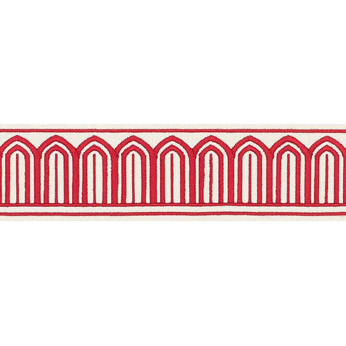 Schumacher Arches Embroidered Tape Trim 70761 / Red
