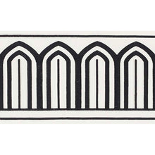 Load image into Gallery viewer, Schumacher Arches Embroidered Wide Tape Trim 70770 / Black On White