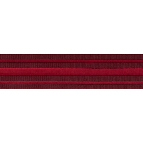 Schumacher Military Stripe Tape Trim 70781 / Red On Burgundy