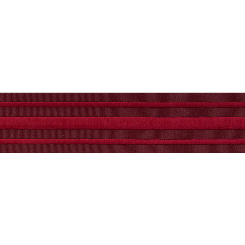 Schumacher Military Stripe Tape Trim 70781 / Red On Burgundy