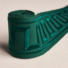 Load image into Gallery viewer, Schumacher Greek Key Embroidered Tape Trim 70804 / Emerald